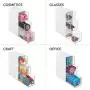 mDesign Kunststoff Küchenschrank, Schrank, Schreibtisch Organizer Aufbewahrung Station mit 3 Schubladen für Kaffee, Tee, Zucker, Süßigkeiten, Sahne, Getränkekapseln, Packungen - Weiß/Transparent