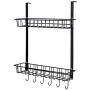 Storage Rack Refrigerator Shelf Space Saving Basket Home Practical Countertop Kitchen Jar Hanging Spice Cabinet Cupboard Organizer(BBlack)