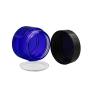 3Pcs 50ml/1.7oz Blue Glass Empty Refillable Cosmetic Jars with Black Cap and Liner Facial Cream Lotion Cases Boxes Pots Tins Containers Dispense Sample Bottle for Cosmetic Cream Balm Storage