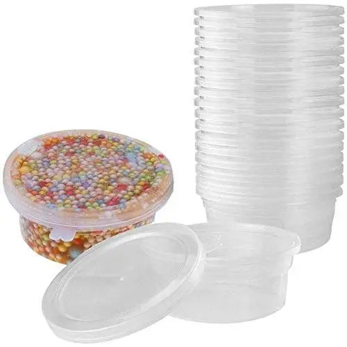Slime Jars With Lids - Slime Containers for Slime Supplies - Plastic Container for Slime Foam Ball Storage Containers with Lids for 45g Slimes (4.5oz) by Slime Jars With Lids - Slime Containers for Slime Supplies - Plastic Container for Slime Foam Ball Storage Containers with Lids for 45g Slimes (4.5oz) by