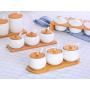 Kitchen Spice Jar Ceramics Seasoning Container Salt Sugar Storage Bottle Kitchen Three Sets Of Chili Condiment Pot,Tza23 One Jar