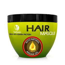 Bellisso Moroccan Argan Oil Hair Mask Deep Conditioner Sulfate Free for Dry or Damaged Hair with Jojoba Kernel Oil Aloe Vera Collagen and Keratin