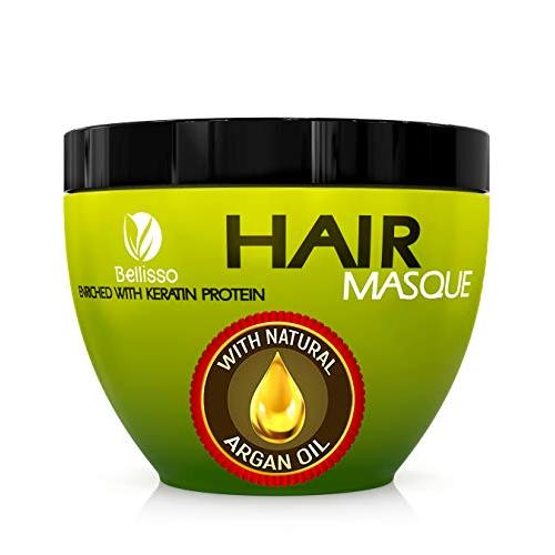 Bellisso Moroccan Argan Oil Hair Mask Deep Conditioner Sulfate Free for Dry or Damaged Hair with Jojoba Kernel Oil Aloe Vera Collagen and Keratin