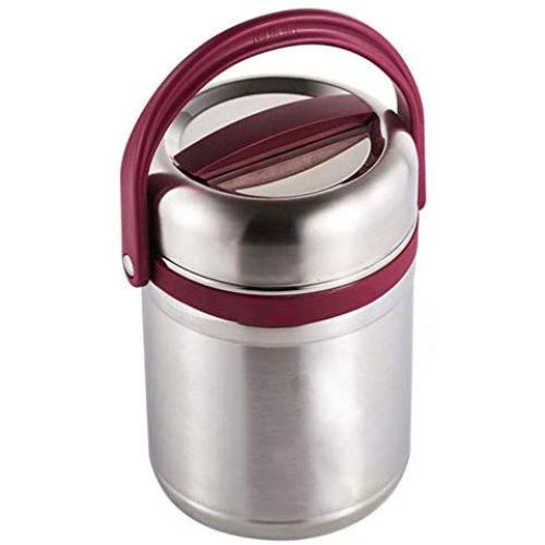ZL-CHUFANG Stainless Steel Lunch Box Container for Kids Adults, Thermos Insulated Food Storage Leakproof Food Jar for School Picnic Office Outdoors enjoy a hot lunch on the go. (Color : Red)