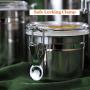 Food Storage Containers Stainless Steel with Clear Lid and Locking Clamp, Airtight Small Coffee Canisters Jars for Kitchen,Rustic Home Decor,Pantry Organization and Storage for Tea Snacks Sugar