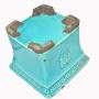 Unique Blue Mystery Ceramic Pottery Tripod Head Cotton Ear Bud Pad Jar Ceramic Storage