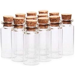 2Pcs 2250MM 10ML Glass Bottles Wishing Floating Bottle Empty Sample Storage Jars with Cork Stoppers - Transparent