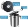 Stainless Steel Airtight Sealed Canister With Spoon Coffee Flour Sugar Container Holder Can Storage Bottles Jars For Coffee Bean,12.8X12.8X15Cm A Stainless Steel Airtight Sealed Canister With Spoon Coffee Flour Sugar Container Holder Can Storage Bottles Jars For Coffee Bean,12.8X12.8X15Cm A