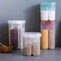 Boîte de Rangement Multifonctionnelle pour Céréales, Multi-Céréales, avec Couvercle Rotatif Double Couche Séparé pour Farine, Sucre, Fournitures de Boulangerie (S, Blanc) Boîte de Rangement Multifonctionnelle pour Céréales, Multi-Céréales, avec Couvercle Rotatif Double Couche Séparé pour Farine, Sucre, Fournitures de Boulangerie (S, Blanc)