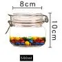 Glasbehälter mit Schraubverschluss, Glasflasche, Lagerglasbehälter, Honigflasche, Enzymflasche, Milchpulverbehälter, Süßigkeitenbehälter, Trockenfrüchtebehälter mit Deckel, 500ml