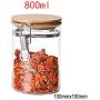 Durogs Food Storage Jar Glass Food Storage Jar with Airtight Seal Bamboo Lid Snap-Fit Glass Canister