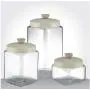 Italo Ottinetti Square Glass Jar Matte White Lid 0.5 Litre Aluminum, Metallic, One Size Italo Ottinetti Square Glass Jar Matte White Lid 0.5 Litre Aluminum, Metallic, One Size