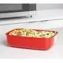 Sistema Microwave Cookware Rectangular Bowl, 42.2 Ounce/ 5.2 Cup, Red