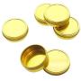 Mimi Pack 24 Pack Tins 8 oz Shallow Round Tins with Solid Screw Lids Empty Tin Containers Cosmetics Tins Party Favors Tins and Food Storage Containers (Gold)