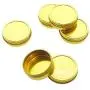 Mimi Pack 24 Pack Tins 8 oz Shallow Round Tins with Solid Screw Lids Empty Tin Containers Cosmetics Tins Party Favors Tins and Food Storage Containers (Gold)