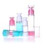 3Pcs Portable Empty Refillable Plastic Airless Pump Bottles Cosmetic Makeup Cream Lotion Toner Toiletries Liquid Sample Packing Storage Containers Vial Jar Pots(Pink-50ml/1.7oz)