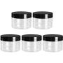 UPKOCH 5pcs Clear Plastic Jars Canisters Storage Jar Tank for Cosmetic Storage Dry Goods Creams and More 120ml 120ml (Black Cap)