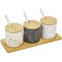 TNKML Ceramic Spice Jar Salt Can Sugar Bowl Kitchenware Spice Container With Spoon Ceramic Storage Tank Spice Jar