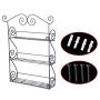 Coortical 3-Tier Spice Rack Spice Jars Bottle Holder Storage Organizer Shelf for Kitchen Scroll Wall Mounted, Pantry, Cabinet, Counter top Free Standing Rack- Black