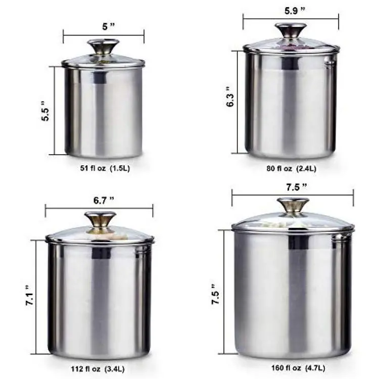 Tramontina 4-piece Stainless Steel Canister Set