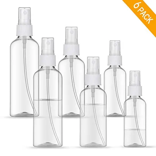 Afootry Small Plastic Spray Bottle - 6 Pack Clear Empty Fine Mist Mini Spray Bottles for Cleaning, Travel Bottle Refillable Liquid Containers (2x1 oz,2x2 oz,2x4 oz) Afootry Small Plastic Spray Bottle - 6 Pack Clear Empty Fine Mist Mini Spray Bottles for Cleaning, Travel Bottle Refillable Liquid Containers (2x1 oz,2x2 oz,2x4 oz)