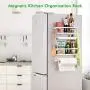 Magnetische Kühlschrank-Organizer-Racks mit Haken, für starke Magnetkraft, rostfreier Aufbewahrungsbehälter für Küchenpapierhalter, Gewürzgläser, Regalbefestigung, 19 x 13 x 5,3 Zoll