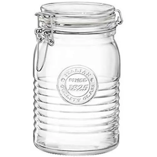 Bormioli Rocco Officina 1825 Glass Storage Jar with Airtight Clip Lid - 1 Litre Bormioli Rocco Officina 1825 Glass Storage Jar with Airtight Clip Lid - 1 Litre