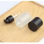 2 Pcs 30ML 1OZ Upscale Empty Refillable Frosted Glass Pump Bottle Liquid Foundation Container Dispenser Storage Vial Lotion Essence Emulsion Sample Case for Travel