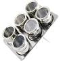 Seasoning Pot, Maserfaliw 6Pcs Portable Pepper Stainless Steel Spice Jars Magnetic Seasoning Pot Container, Recyclable, Suitable For Holiday Gifts In The Outing and Indoors.