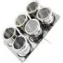Gewürzgarskochen Topf, Maserfaliw 6er Set Tragbare Edelstahl Gewürzgläser Magnetische Gewürzbehälter, Recycelbar, Geeignet als Weihnachtsgeschenk für Unterwegs und Zuhause.