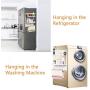 RZChome Rack Fridge Wood Organizer Refrigerator Side Storage Rack Paper Towel Holder, Rustproof Spice Jars Rack Kitchen Storage Wrap Rack Organizer Refrigerator Shelf Storage Adjustable Cabinet