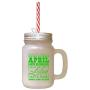 Green April Earth Reawakens Spring Seaosn Frosted Glass Mason Jar With Straw