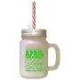 Green April Earth Reawakens Spring Seaosn Frosted Glass Mason Jar With Straw