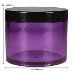 Beauticom 4 oz. (120g/120ML, Quantity: 6 Pieces) Thick Wall Round Leak Proof Clear Acrylic Jars w/Lids for Beauty, Cream (6 Pieces (6 Jars + Lids Together), Purple Base w/Black Top Lid)