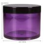 Beauticom 4 oz. (120g/120ML, Quantity: 6 Pieces) Thick Wall Round Leak Proof Clear Acrylic Jars w/Lids for Beauty, Cream (6 Pieces (6 Jars + Lids Together), Purple Base w/Black Top Lid)