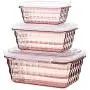 Bocal de Rangement Alimentaire pour Cuisine, Airtight, 3 Pièces, avec Couvercle - Idéal pour le Congélateur et le Lave-Vaisselle (Couleur : Rose) Bocal de Rangement Alimentaire pour Cuisine, Airtight, 3 Pièces, avec Couvercle - Idéal pour le Congélateur et le Lave-Vaisselle (Couleur : Rose)