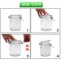 YEBODA 24oz Food Storage Canister Glass Jars with Clamp Airtight Lids and Silicone Gaskets for Multi-Purpose Kitchen Containers - Clear Round (4 Pack)