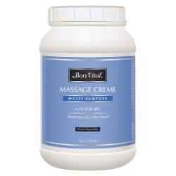 Bon Vital Multi-Purpose Massage Crème, Professional Massage Cream with Aloe Vera to Relax Sore Muscles, Increase Circulation & Repair Dry Skin, Full Body Massage Moisturizer Cream, 1 Gallon Jar