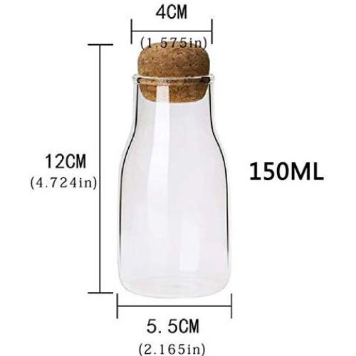 Glasbehälter - 3 Größen, klare Glas-Lagerflaschen für Großpackungen, Behälter mit Deckel, Korkkolonne, versiegelte Gläser, Lebensmittel- & Gewürzbehälter, Organizer-Dosen