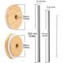 Mason Jar Lids with Straw, ECO Reusable Bamboo Lids, Wide Mouth Mason Jar Tumbler Lids, Mason Jar Tops with 2 Reusable Stainless Steel Straw - 2 Packs