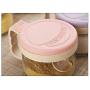 Kitchen Food Storage Jar Airtight Food Storage Kitchen glass jar moisture-proof home multi-purpose jam bottle cruet Kitchen Glass Spice Bottle Set (Color : Pink)
