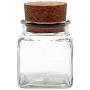 Viva Haushaltswaren 6 Glass Containers 150 ml with Cork Stoppers for Spices, Salt, Gifts, etc and Wooden Spice Scoop, Glass, 120 ml