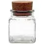 Viva Haushaltswaren 6 Glass Containers 150 ml with Cork Stoppers for Spices, Salt, Gifts, etc and Wooden Spice Scoop, Glass, 120 ml