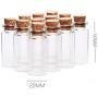 2Pcs 2250MM 10ML Glass Bottles Wishing Floating Bottle Empty Sample Storage Jars with Cork Stoppers - Transparent