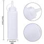 Aneco 16 Pack 8 Oz Plastic Squeeze Squirt Condiment Bottles with Twist On Cap Lids Reusable Squeeze Containers With Measurements for Ketchup, BBQ, Sauces, Syrup, Dressings (16)