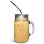 Mason Jar Mugs with Handle, Regular Mouth Colorful Lids with 2 Reusable Stainless Steel Straw, Set of 2 (Silver and Rose Gold), Kitchen GLASS 16 oz Jars,''Refreshing Ice Cold Drink'' & Dishwasher Safe
