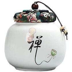 Ceramic Tea Storage Container Kitchen Storage Canister Jar for Candy Coffee - 8 x 9 cm/3.15 x 3.5 inches - 19