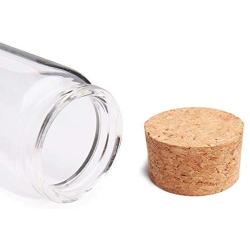 Hot Sale 47x90MM 100ML Glass Bottle Wishing Bottle Empty Sample Storage Jar with Cork Stopper Drop Ship - Transparent