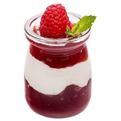 3.5-OZ Glass Jars for Yogurt, Milk, Parfait, and Pudding: Perfect for Bakeries, Buffets, Breakfast Bars, and Restaurants - Yogurt Maker Glass Replacement Jar with Plastic Cap - 100-CT - Restaurantware