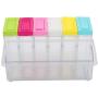 Seasoning Box Condiment Storage Container Bottle Storage Container Condiment Jars Transparent Plastic Seasoning Bottles Jars 6 Boxes Set Kitchen Tool Accessories